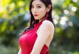 杨晨晨红色内衣泳装,时尚与性感并存